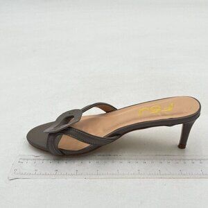 FSJ Women Peep Toe Mule Sandals Stiletto High Heels Party Evening Shoe Deep Grey